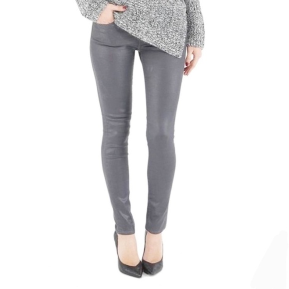 AG Adriano Goldschmied The Legging Ankle Super Skinny Size 27R Gray Leatherette - Picture 13 of 13